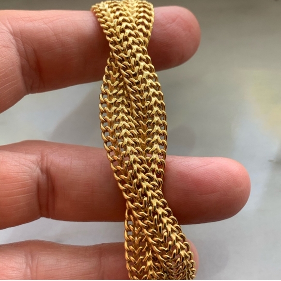 Vintage 14KT Double Interlocked Byzantine Bracelet - Picture 4 of 7